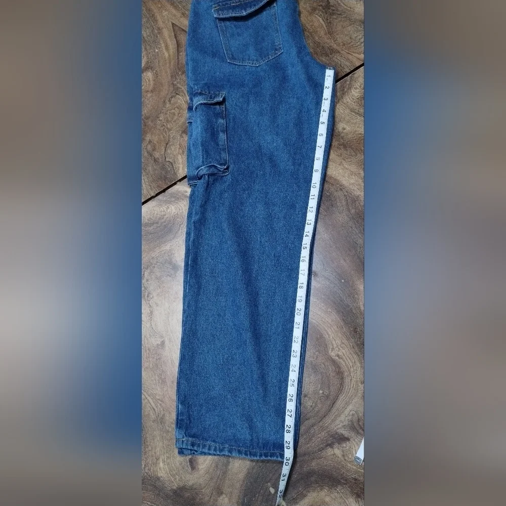 SHEIN Cargo Jeans Women's Largue Blue